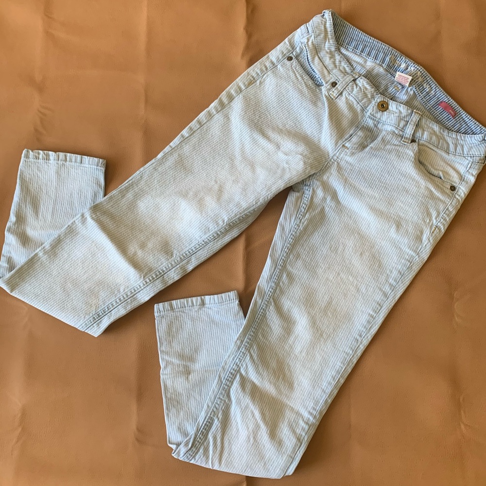 Arizona Jean Company Pinstripe Ankle Skinny Jeans